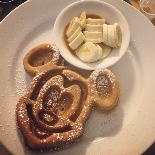mickey bananas foster waffle paradise pier hotel