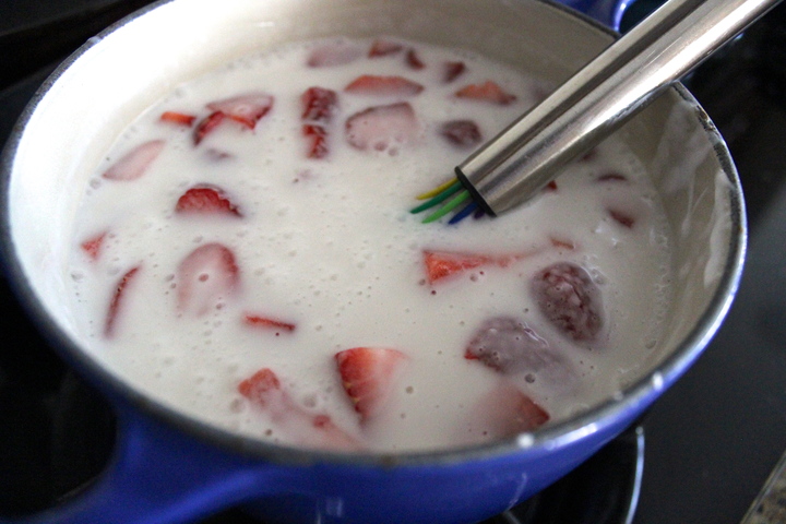 strawberries and coconut milk