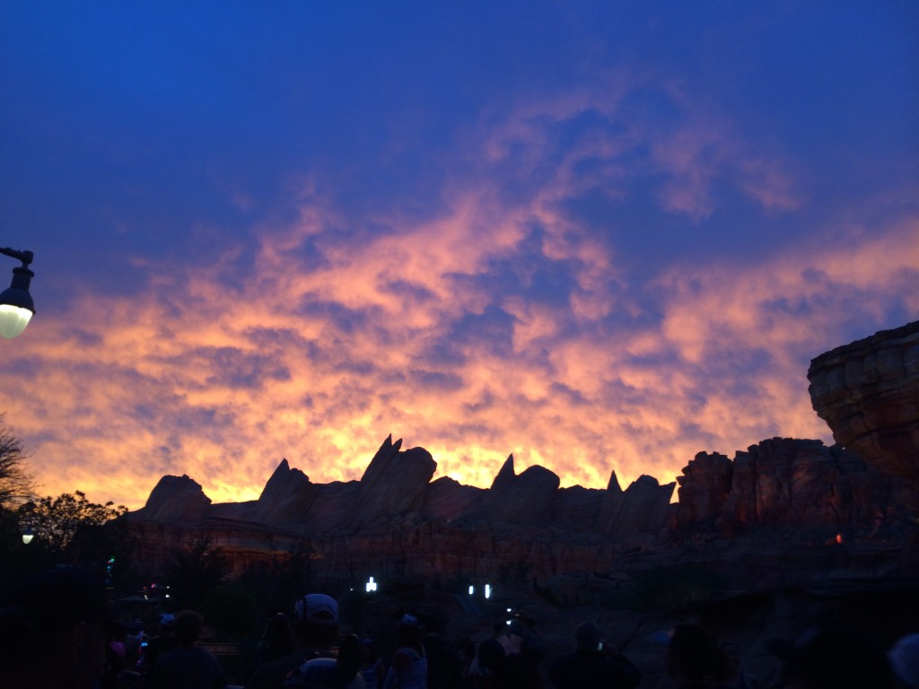 sunrise in carsland california adventure