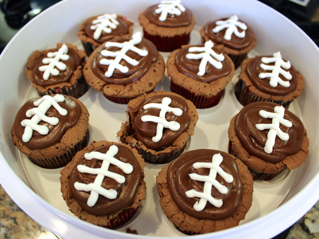 chocolate football cupcakes