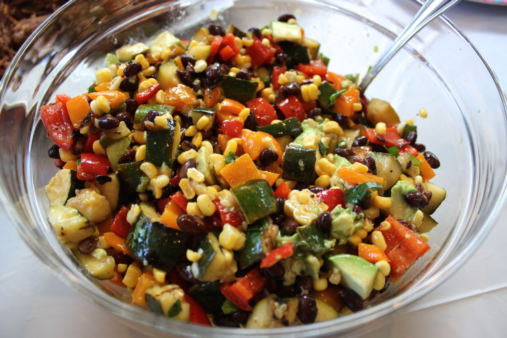 grilled vegetable salad with avocado