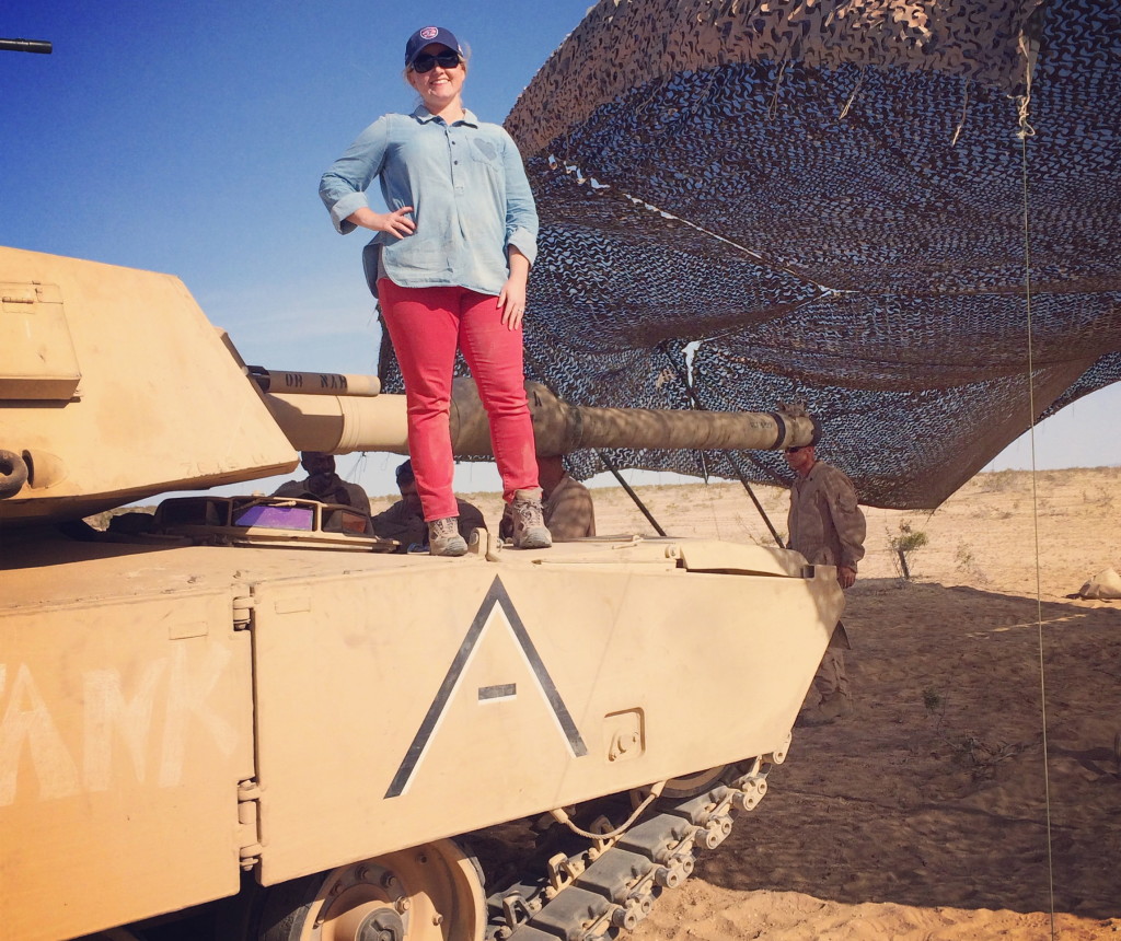 on a tank