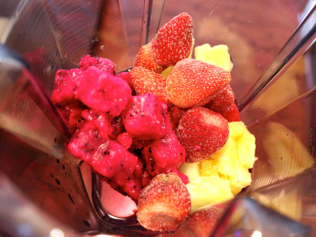 fruit in blender