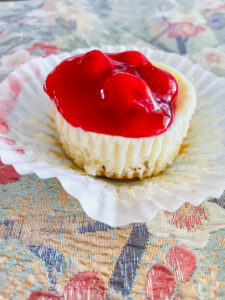 mini cherry cheesecakes