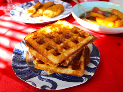 brown butter yeasted waffles