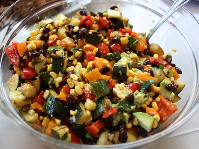 grilled vegetable salad with avocado