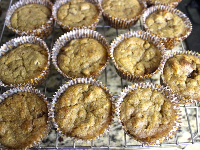 gluten free banana coconut pecan muffins