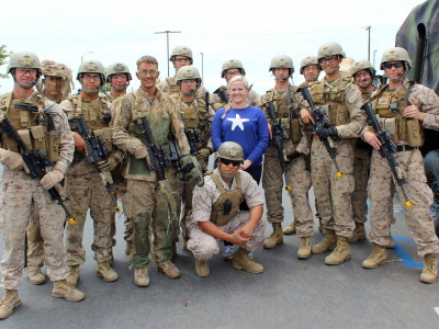 with recon Marines