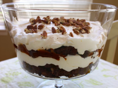 chocolate bourbon pecan trifle