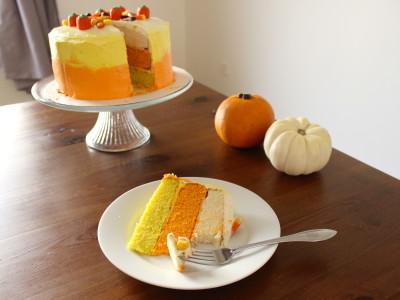 candy corn cake for Halloween