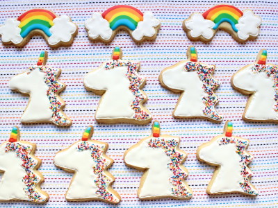 unicorn and rainbow cookies