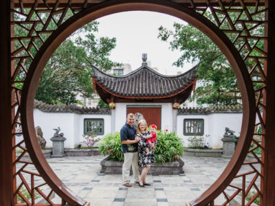 Family photos at Fukushuen Garden in Okinawa | Photo by Heather Johnson Photos